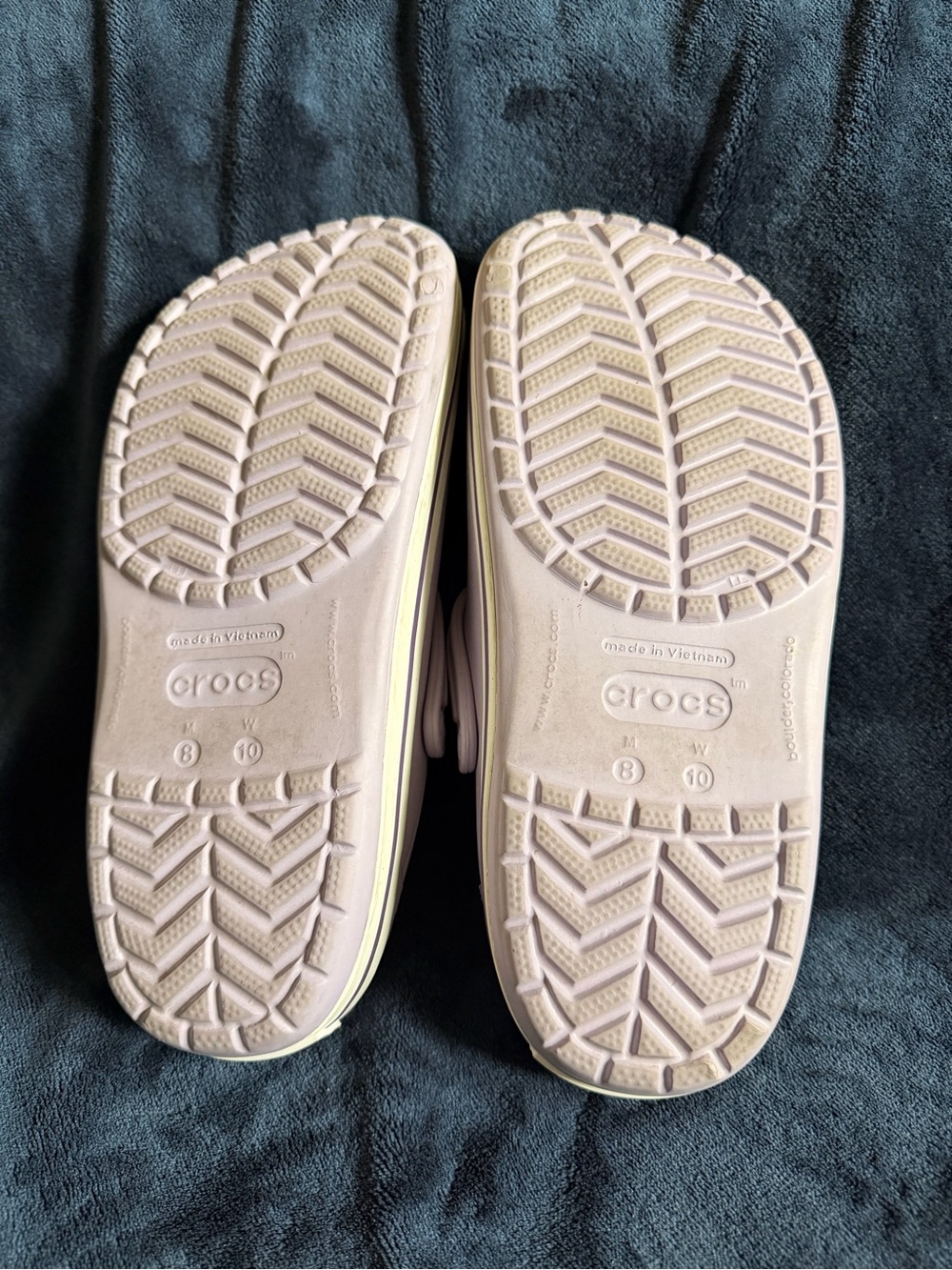 CROCS Women's Light Pink Slip-On Clogs with Yellow Trim - Picture 3 of 3